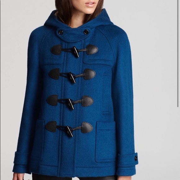 burberry blue wool coat